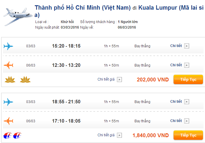 ve may bay sai gon di kuala lumpur