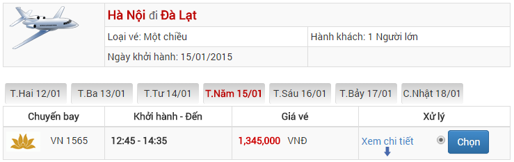 Vé máy báy Hà Nội Đà Lạt của Vietnam Airlines