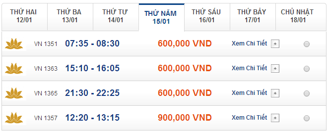 Vé máy báy Hà Nội Sài Gòn của Vietnam Airlines
