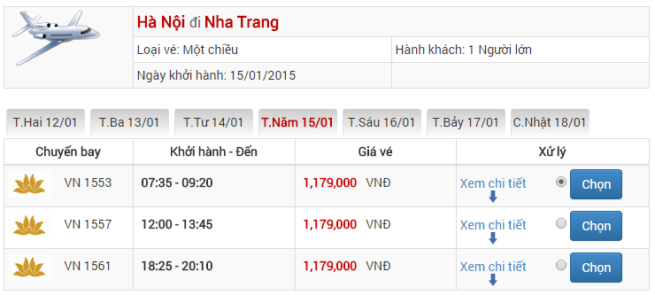 Vé máy báy Hà Nội Nha Trang của Vietnam Airlines
