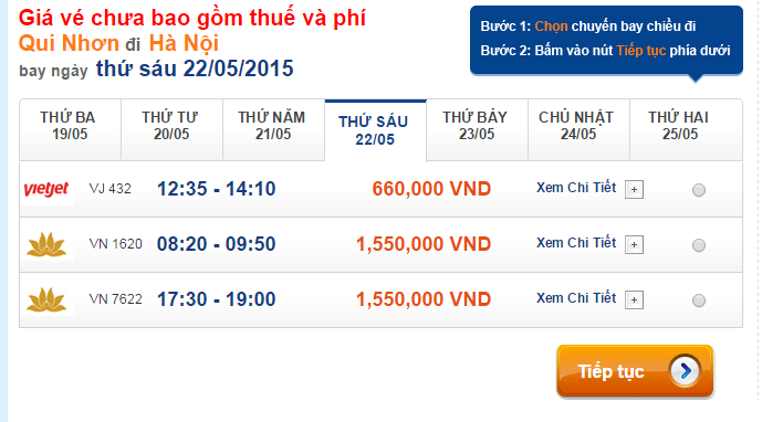 Vé máy bay Quy Nhơn Hà Nội giá rẻ