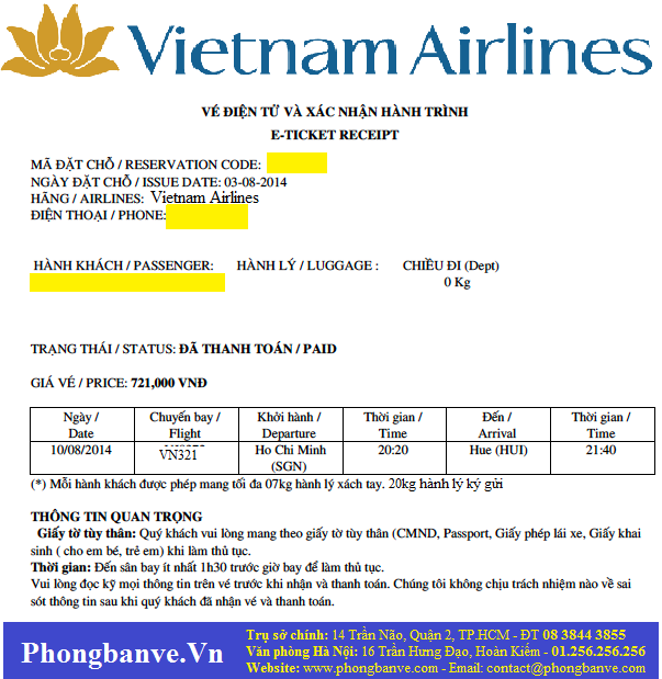 Vé điện tử Nha Trang đi Thanh Hóa