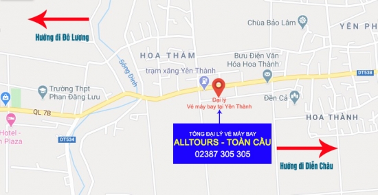 Đại lý vé máy bay tại Yên Thành