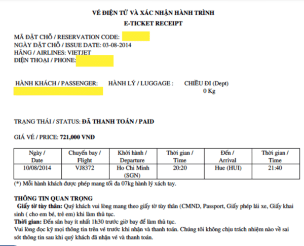 Vé máy bay điện tử